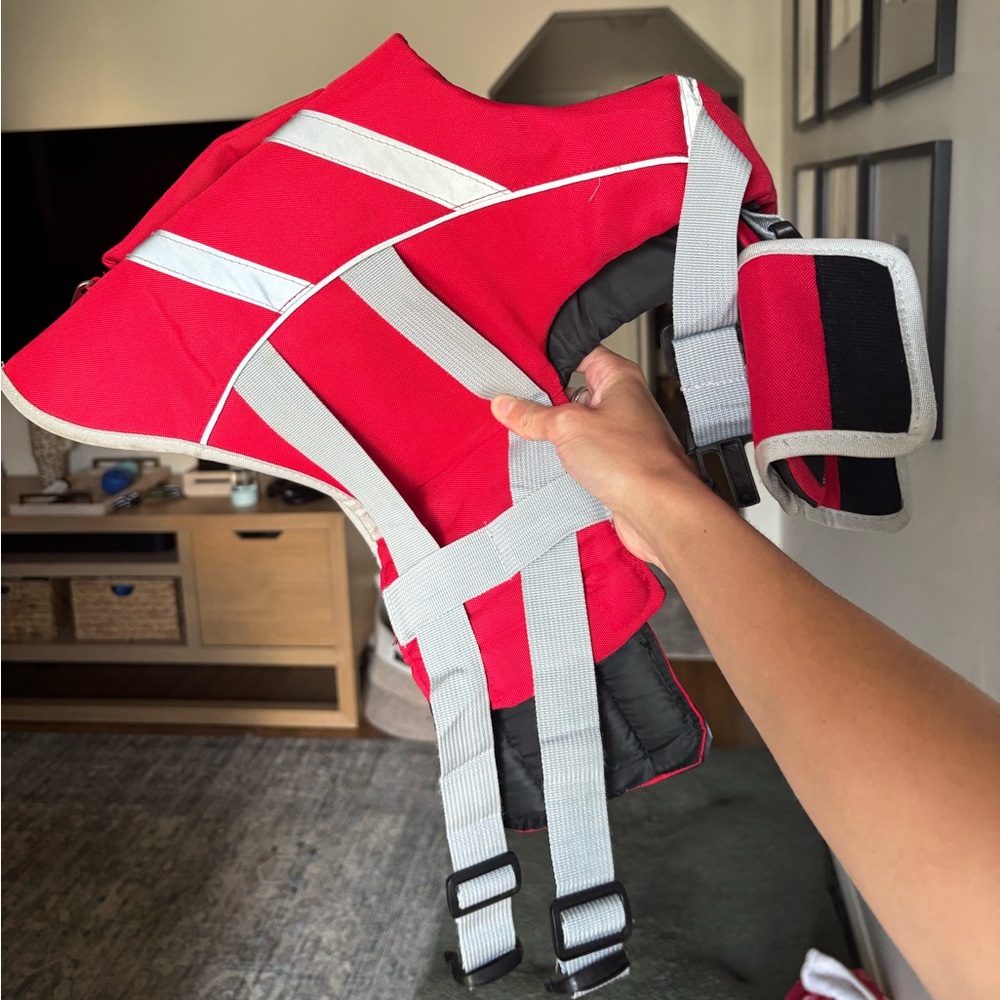 Amazon dog red life jacket with rescue handle size medium - Picture 8 of 11